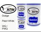 Preview: Dodge, Pearl White, WQ / PWQ: 500ml Lackdose + 500ml Klarlack + 250ml Härter - Set, von ATW Autoteile West.